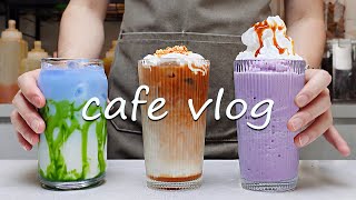 ☕Cafe Vlog Collection/Simple Latte & Frappe But Going VIRAL🔥Cafe Vlog/ASMR/카페브이로그/no bgm