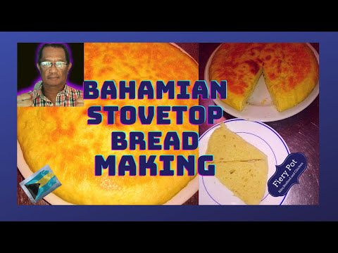 Bahamian type bread cook stovetop no egg or yeast. great to eat with jam or some stew fish or souse