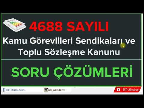 4688 sayılı  KAMU GÖREVLİLERİ SENDİKALARI VE TOPLU SÖZLEŞME KANUNU | Mevzuat |