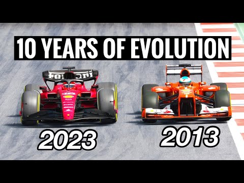 Ferrari F1 2023 SF-23 vs Ferrari F1 2013 - Melbourne - TEN YEARS OF EVOLUTION