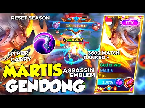 JUNGLE MARTIS HYPER CARRY WITH ASSASSIN EMBLEM! UNSTOPPABLE! | TOP GLOBAL MARTIS INDONESIA - MLBB