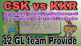 CSK vs KKR Dream11 Team Prediction || CSK vs KKR GL Combination || Today Match || Today Giveaway