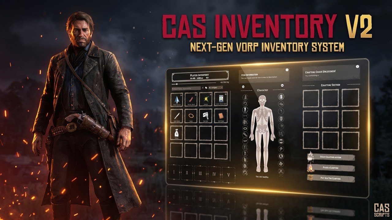Cassiculus Inventory Control Key CAS | Inventory, Crafting, Injury, Stashes, Hotbar - All In One - RedM ...