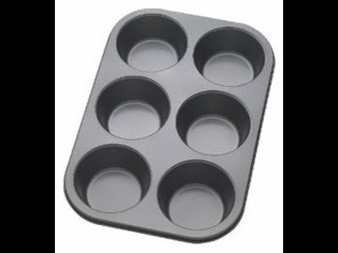 6 cup metal round muffin, cupcake, baking mould tray (7 cm, ...