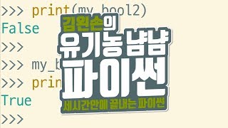 논리 자료형 | 유기농냠냠파이썬 | 김왼손의 왼손코딩