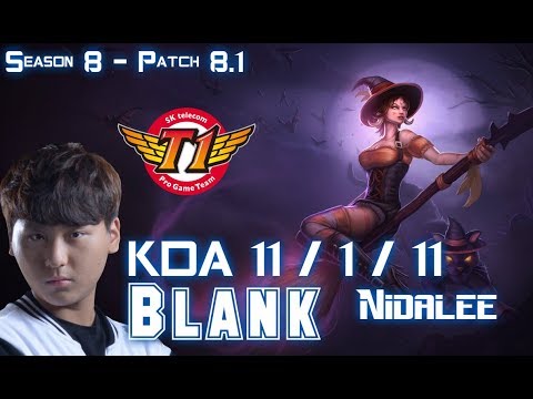 SKT T1 Blank NIDALEE vs ELISE Jungle - Patch 8.1 KR Ranked