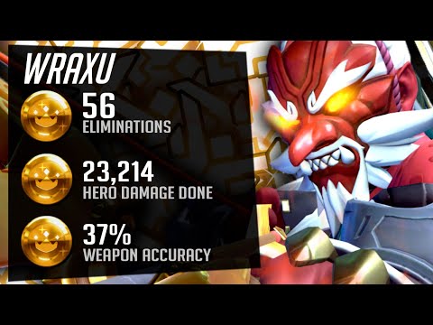 Wraxu Best Hanzo In the World?! 56 elims! [ Overwatch Season 32 Top 500 ]