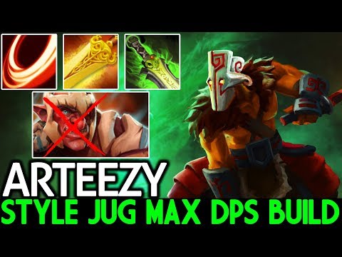 Arteezy [Juggernaut] Imba Style Max DPS Build What a Play 7.21 Dota 2