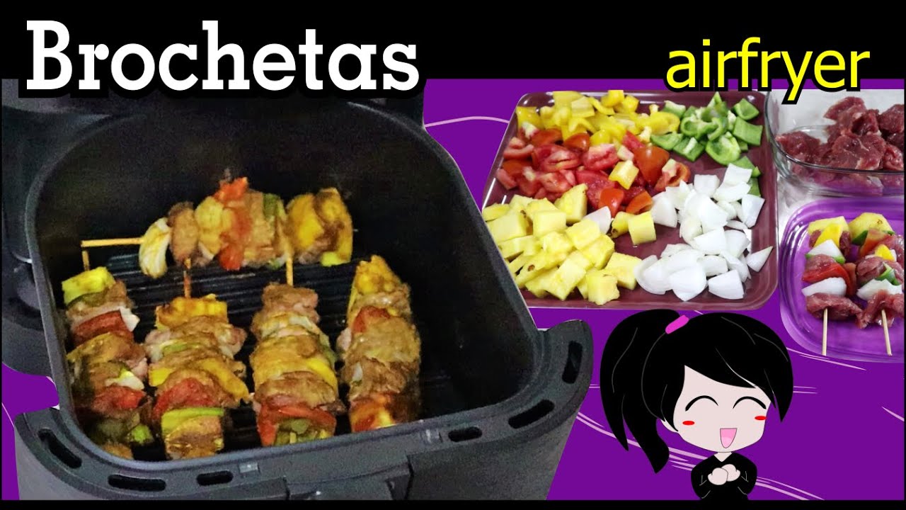 Brochetas en freidora de aire