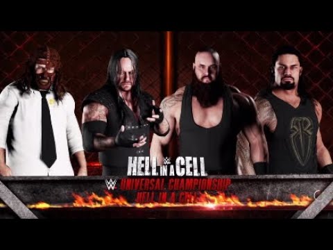 WWE 2K18: Fatal 4 Way Universal Championship Hell in a Cell Match {Full Match Highlights}