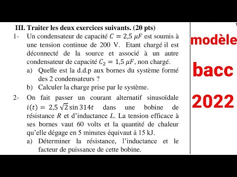 physique 2022// correction modèle Physique baccalauréat 2022