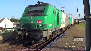preview picture of video 'BB 27092 & 27016 M Fret SNCF venant de Sedan en ligne vers Charleville Mezieres à Lumes 09 09 2014'