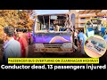 Passenger Bus Overturns On Zuarinagar Highway Conductor Dead 13 Passengers Injured
