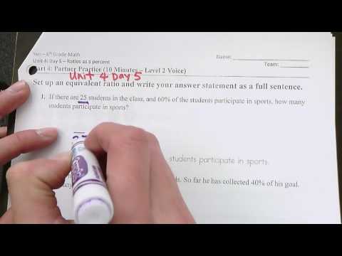 Unit 4 Day 5 Problem 1 - Equivalent Ratios and Percents