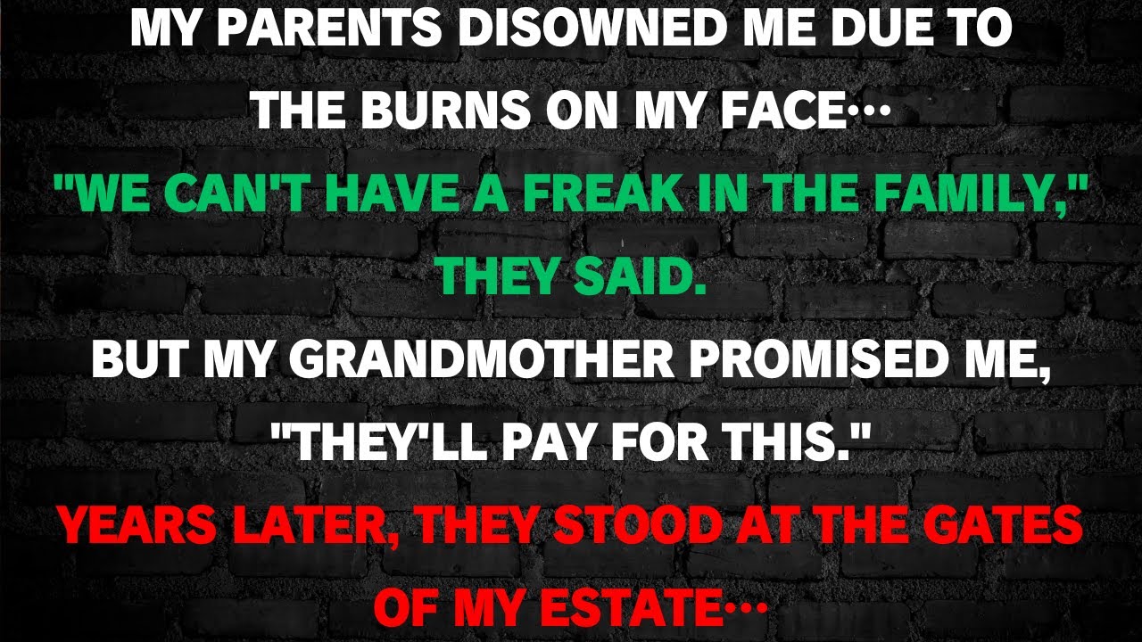 My parents disowned me for having burn scars on my face. Years later, they arrived at my estate.
