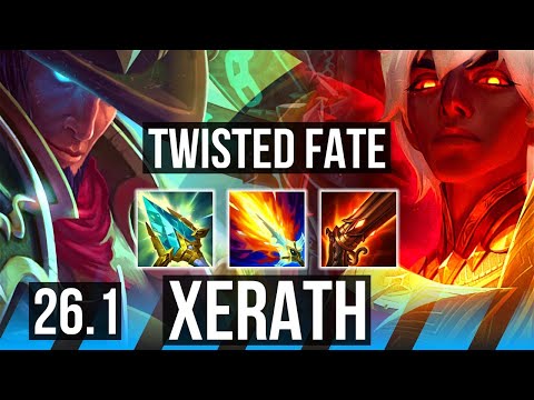 TWISTED FATE vs XERATH (MID) | 44K damage | KR Master | 26.1