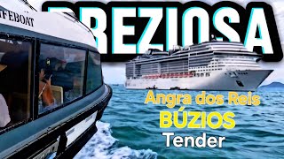 MSC PREZIOSA Santos Angra dos Reis e Buzios cruiseship @cruzeiros2025 cruzeiro navio #drone  tender