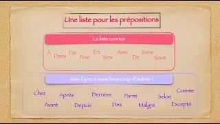 Les classes grammaticales : les prépositions