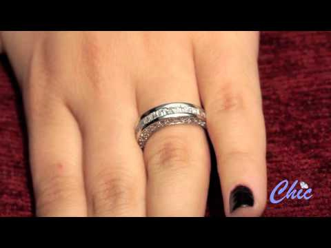 Elegant wedding ring, set with an AAA quality graduate baguettes in channel- item #P6928B