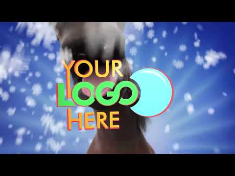 4002 v2   Make Show your Logo and your Text Funny Horse Holiday Happy New Year party intro