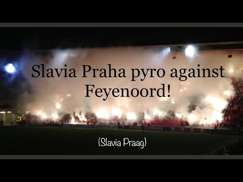 Slavia Praha pyro against Feyenoord! Slavia Praha - Feyenoord 25-11-2021