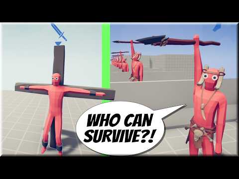 Who Can Survive?! 10x SPEAR THROWER vs EVERY UNIT 10v1 #1 - Totally Accurate Battle Simulator TABS