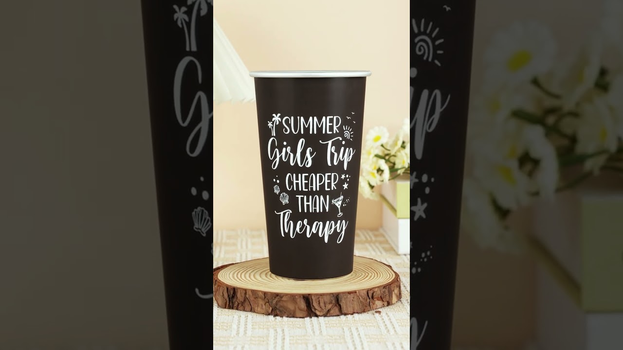 Summer Girls Trip Cheaper Than Therapy | Personalized Aluminum Color Changing Cup