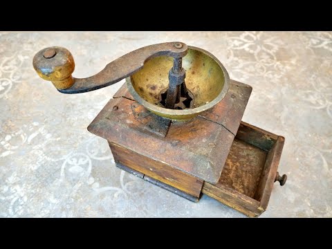 VERY old coffee grinder restoration