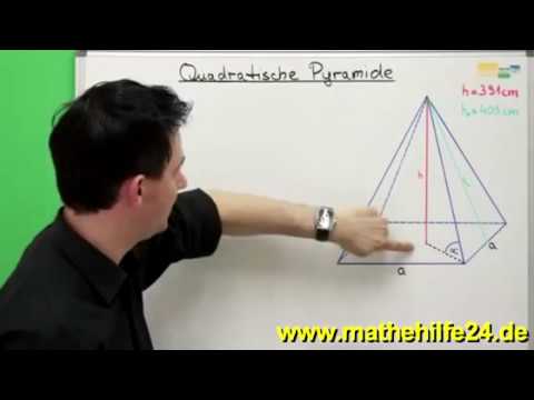 Quadratische Pyramide - Satz des Pythagoras - Volumen - Trigonometrie