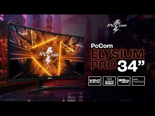 PcCom Elysium Pro 34" LED UltraWide WQHD 165Hz Curva FreeSync video