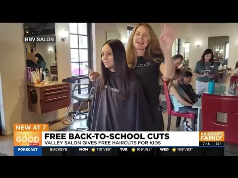 An upscale Scottsdale salon gave kids free haircuts...