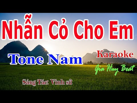 Nhẫn Cỏ Cho Em - Karaoke - Tone Nam - Nhạc Sống - gia huy beat