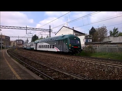 pilota 2 piani Trenord+4 piano ribassato+E464 461 - Monza Sobborghi - 18/04/2015