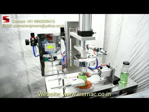 PLC Based Semi Automatic Lug Cap Sealing Machine with Bottle Clamping
