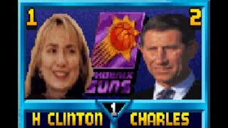 PS1 NBA Jam T.E 'Prince' Charles and 'First lady' Hilary Clinton