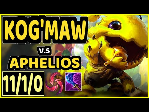 UZI (KOG'MAW) vs APHELIOS - 11/1/0 KDA BOTTOM ADC GAMEPLAY - KR Ranked MASTER