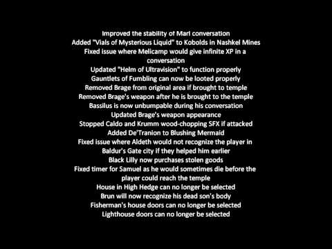 Baldur's Gate: Reloaded - Patch 1 Release