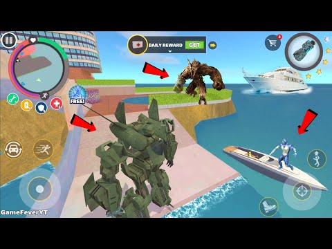 Rope Hero: Vice Town - (Transformer Jet Airplane Fight Green Wood Monsters) - Android Gameplay HD