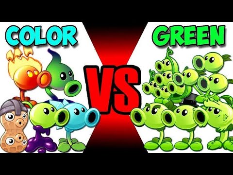 Team Green Pea Vs Team Color Pea 🔥 | 💚🆚🎨 | Plants Vs Zombies 2 🌼 | Pvz 2 🌸 | ♥️💙🧡💜❤️
