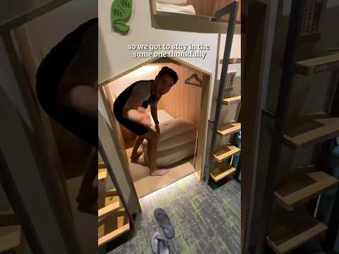 Hotel cápsula exclusivo no aeroporto de Taipei🤔 #travel #capsulehotel