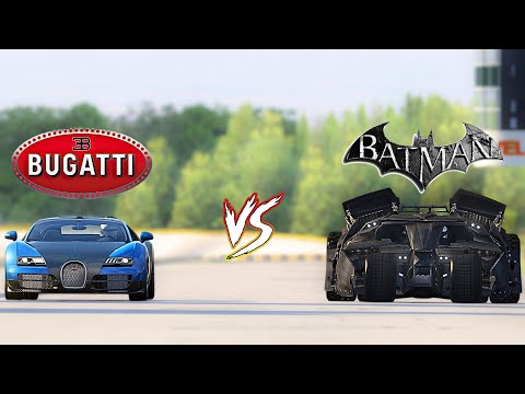 BATMOBILE vs BUGATTI VEYRON ! DRAG RACE #dragrace #bugatti  #batman#carracing #assettocorsa