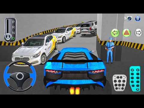 New Blue Lamborghini Car Stuck in Parking Garage - Android Gameplay 2025 - 3D Driving Class - Game