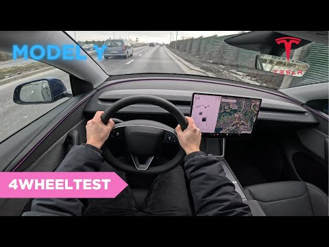 Tesla Model Y Long Range RWD 2026 POV TEST DRIVE BY 4WHEELTEST
