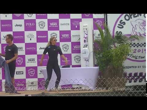 Sage Erickson Warms up at the US Open of Surfing 2019
