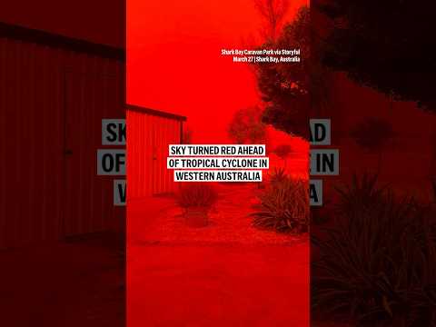 Video Thumbnail: Sky turned red ahead of tropical cyclone in Western Australia