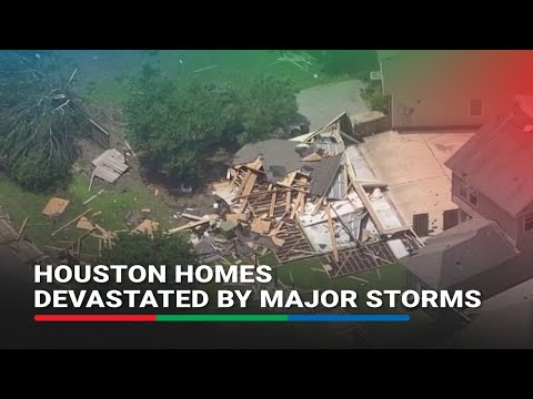 Aerial footage shows Houston homes devastated by major storms
