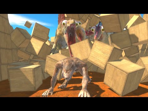 HUNGRY SPINOSAURUS ATTACK UNITS! WHO ESCAPE   ANIMAL REVOLT BATTLE SIMULATOR