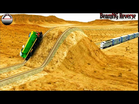 Trains vs Massive Speed Bumps Crashes Reverse - BeamNG Drive