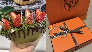 vlog｜30代都内OLの日常🍵｜エルメス購入品紹介🍊｜春の美味コレクション🍪｜大人気ガチャに遭遇💥