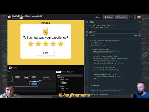 Visualizing & Controlling State with XState | Rating Form State Machine | @keyframers 3.14.1